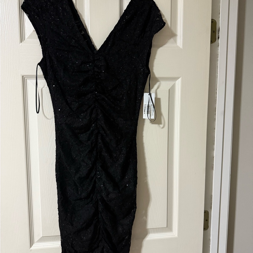 Guess Black Ruched Maxi Dress